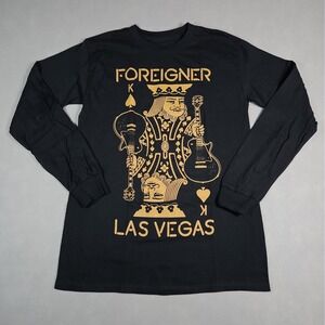 The Thread Shop Mens Black Foreigner Las Vegas 2022 Tour T Shirt Size Small
